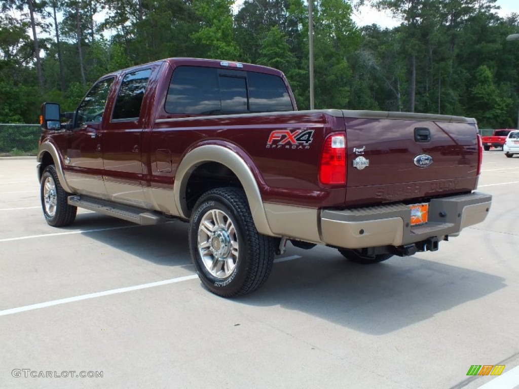 2012 F250 Super Duty King Ranch Crew Cab 4x4 - Autumn Red Metallic / Chaparral Leather photo #7