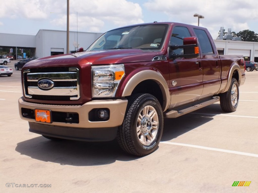 2012 F250 Super Duty King Ranch Crew Cab 4x4 - Autumn Red Metallic / Chaparral Leather photo #9