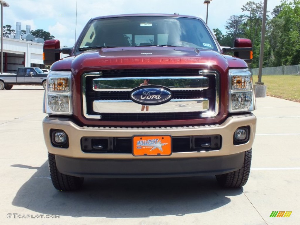 2012 F250 Super Duty King Ranch Crew Cab 4x4 - Autumn Red Metallic / Chaparral Leather photo #10