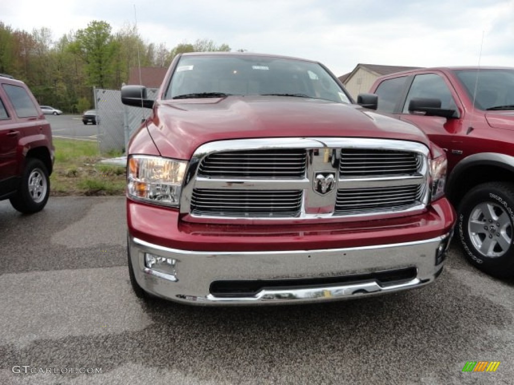 2012 Ram 1500 SLT Quad Cab 4x4 - Deep Cherry Red Crystal Pearl / Dark Slate Gray/Medium Graystone photo #2