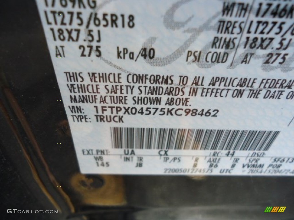 2005 F150 Color Code UA for Black Photo #64615894