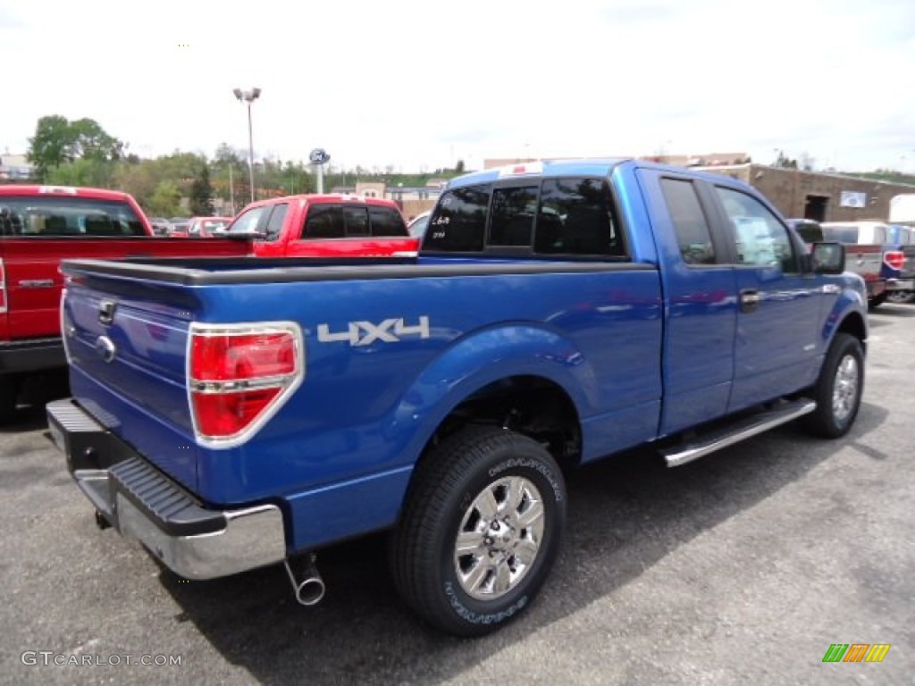 2012 F150 XLT SuperCab 4x4 - Blue Flame Metallic / Steel Gray photo #2