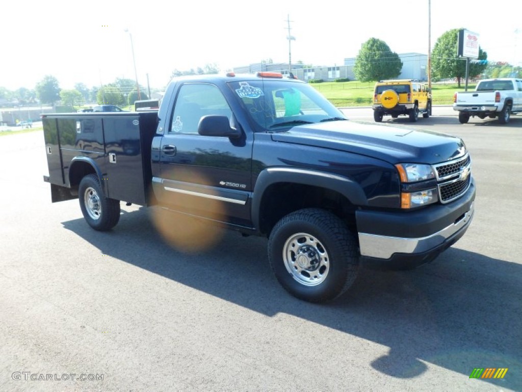 2006 Silverado 2500HD Work Truck Regular Cab 4x4 - Dark Blue Metallic / Dark Charcoal photo #7