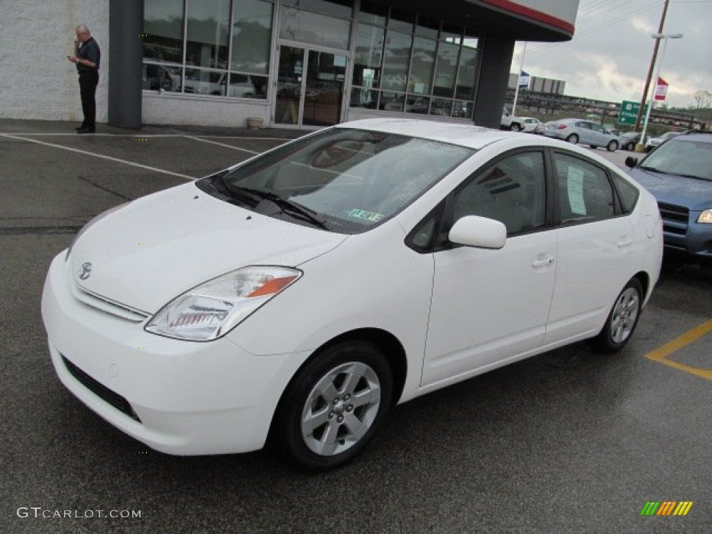 2005 Prius Hybrid - Super White / Gray/Burgundy photo #2