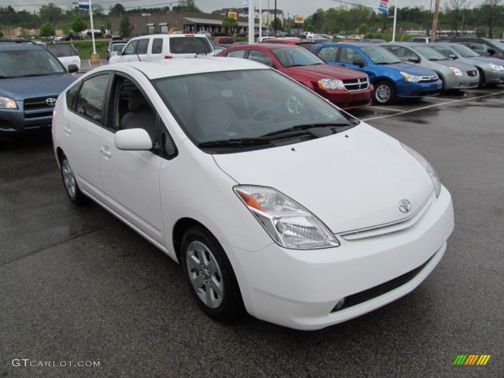 2005 Prius Hybrid - Super White / Gray/Burgundy photo #9