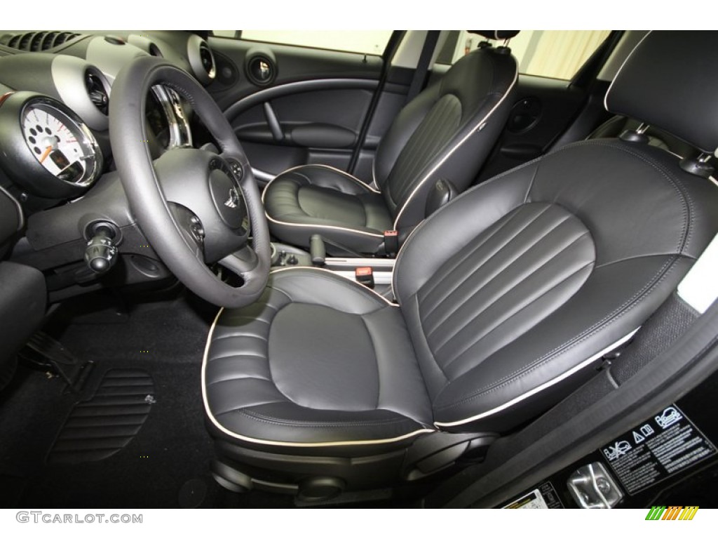 Carbon Black Lounge Leather Interior 2012 Mini Cooper S Countryman All4 AWD Photo #64623004