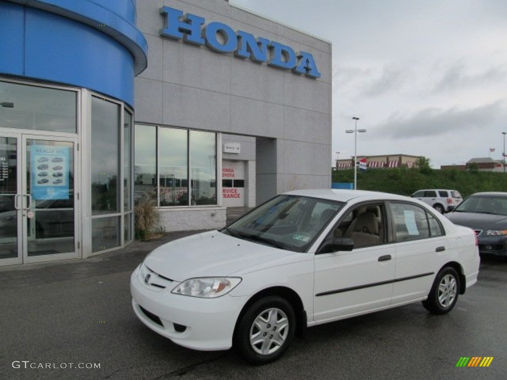 2005 Civic Value Package Sedan - Taffeta White / Ivory photo #1