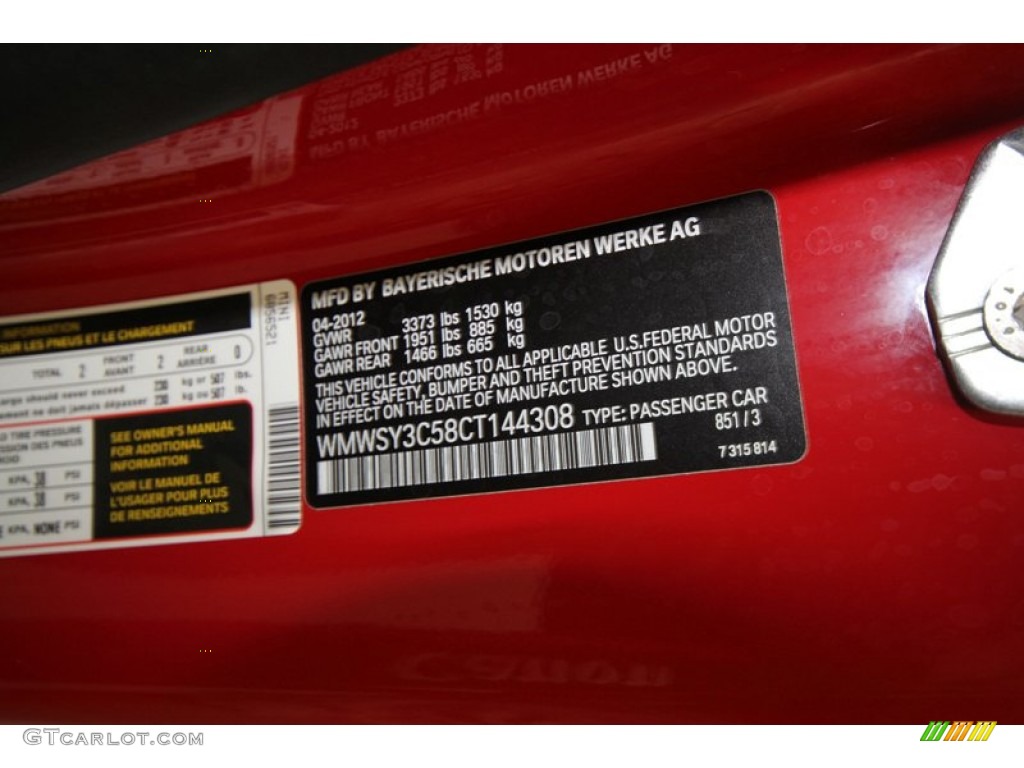 2012 Cooper Color Code 851 for Chili Red Photo #64624639