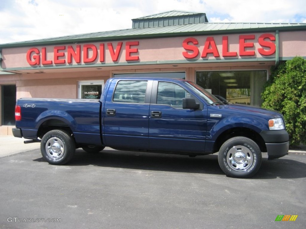 2008 F150 XL SuperCrew 4x4 - Dark Blue Pearl Metallic / Tan photo #3