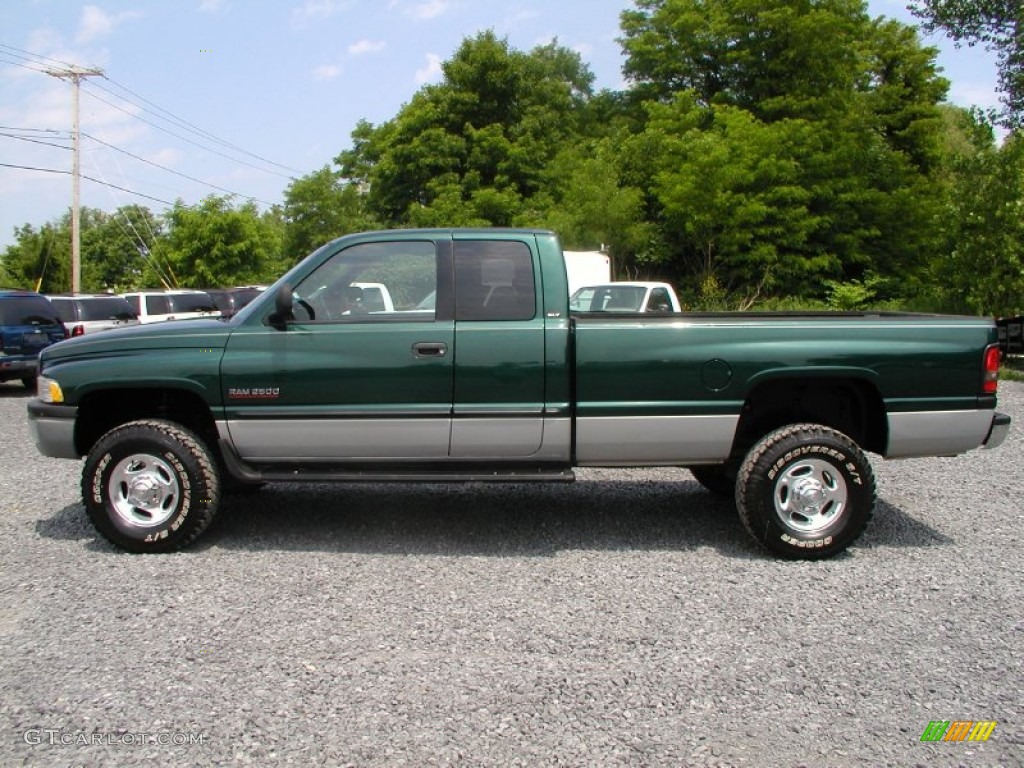 2000 Ram 2500 SLT Extended Cab 4x4 - Forest Green Pearlcoat / Agate photo #3