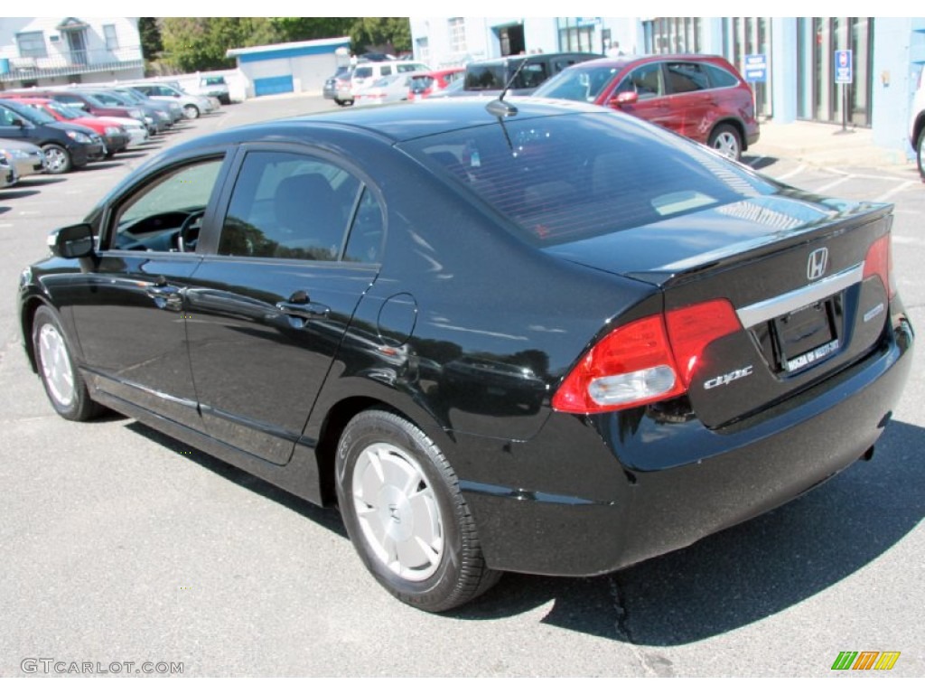 2009 Civic Hybrid Sedan - Crystal Black Pearl / Gray photo #8