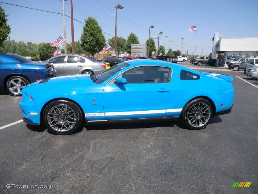 2011 Mustang Shelby GT500 SVT Performance Package Coupe - Grabber Blue / Charcoal Black/White photo #1