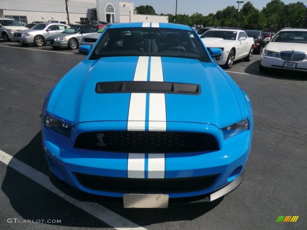 2011 Mustang Shelby GT500 SVT Performance Package Coupe - Grabber Blue / Charcoal Black/White photo #3