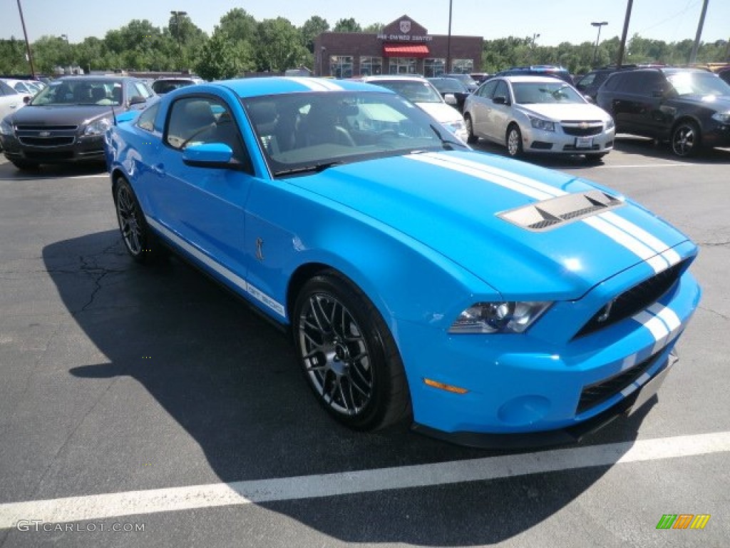 2011 Mustang Shelby GT500 SVT Performance Package Coupe - Grabber Blue / Charcoal Black/White photo #5