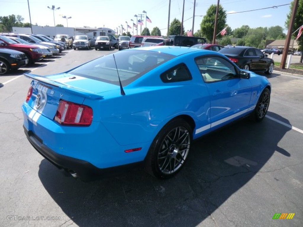2011 Mustang Shelby GT500 SVT Performance Package Coupe - Grabber Blue / Charcoal Black/White photo #6