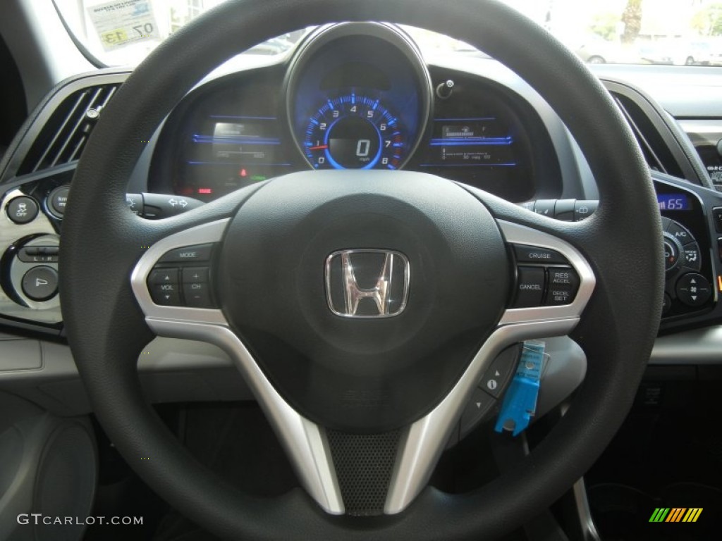 2011 Honda CR-Z Sport Hybrid Gray Fabric Steering Wheel Photo #64634437