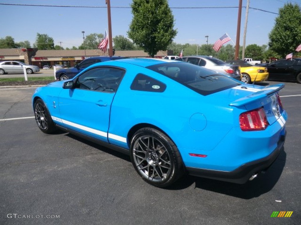2011 Mustang Shelby GT500 SVT Performance Package Coupe - Grabber Blue / Charcoal Black/White photo #8