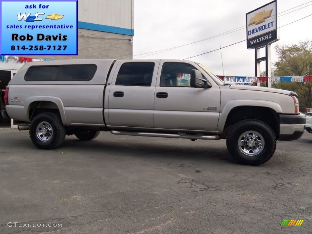 2006 Silverado 3500 LT Crew Cab 4x4 - Silver Birch Metallic / Dark Charcoal photo #1