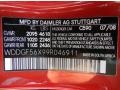 590: Mars Red 2009 Mercedes-Benz C 350 Sport Color Code