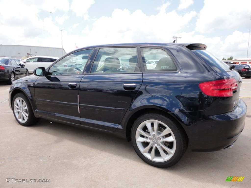 Deep Sea Blue Pearl Effect 2012 Audi A3 2.0T Exterior Photo #64643293
