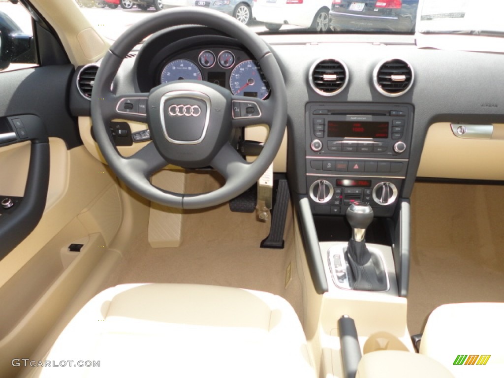 2012 Audi A3 2.0T Luxor Beige Dashboard Photo #64643337