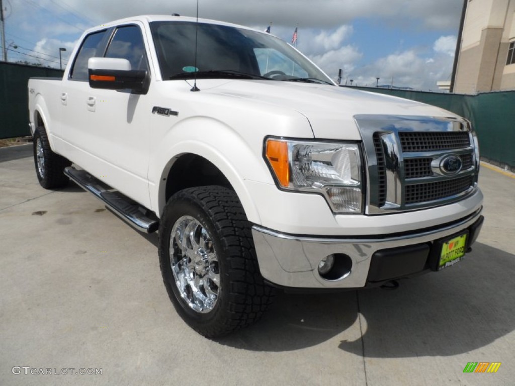 2010 F150 Lariat SuperCrew 4x4 - White Platinum Metallic Tri Coat / Medium Stone photo #1