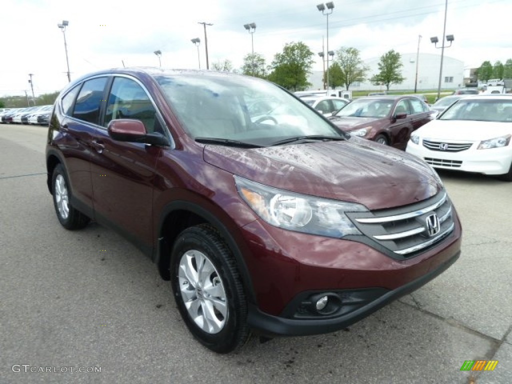 2012 CR-V EX 4WD - Basque Red Pearl II / Gray photo #7