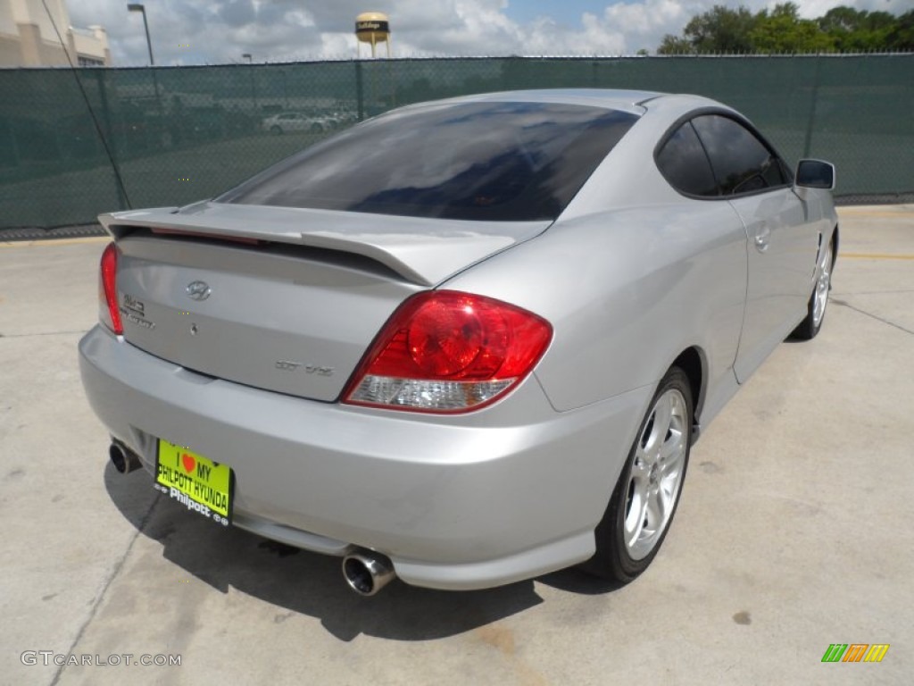 2005 Tiburon GT - Sterling Silver / Black/Red photo #3