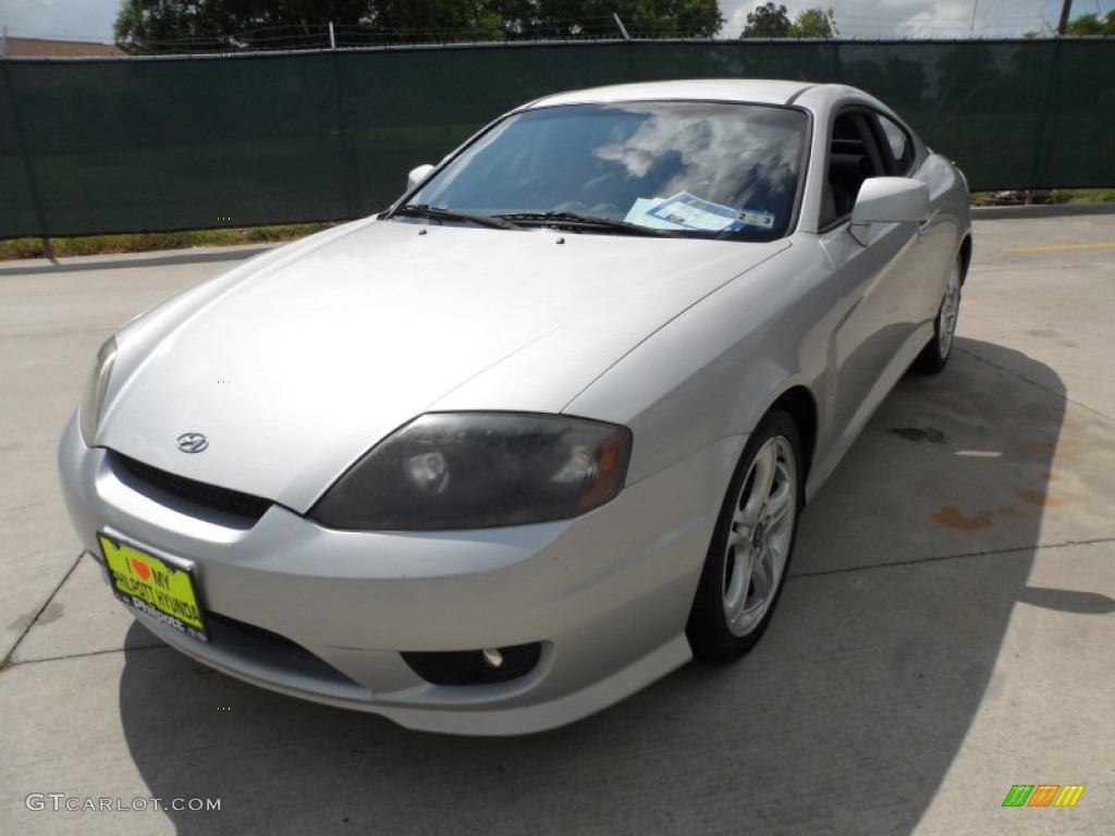 2005 Tiburon GT - Sterling Silver / Black/Red photo #7