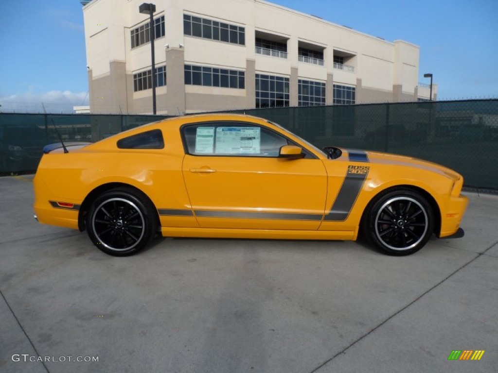 School Bus Yellow 2013 Ford Mustang Boss 302 Exterior Photo #64651981