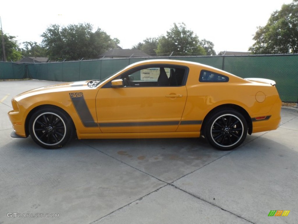 School Bus Yellow 2013 Ford Mustang Boss 302 Exterior Photo #64652020