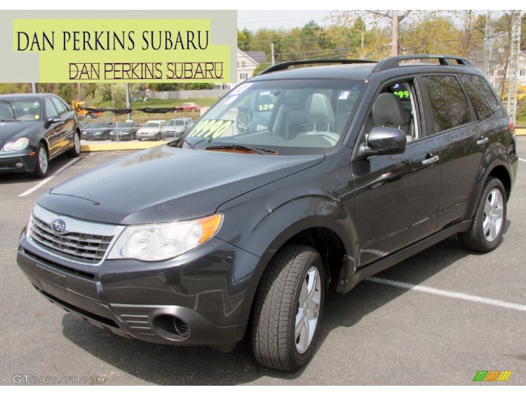 2010 Forester 2.5 X Premium - Dark Gray Metallic / Platinum photo #1