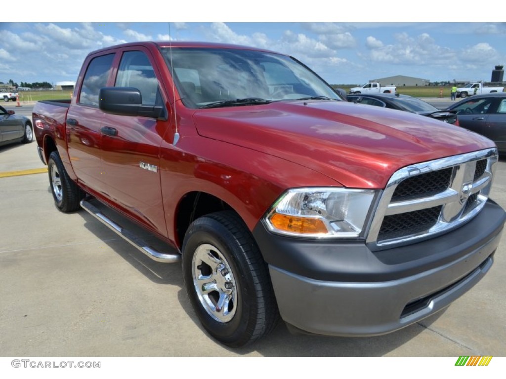 2009 Ram 1500 SLT Crew Cab 4x4 - Inferno Red Crystal Pearl / Dark Slate/Medium Graystone photo #13