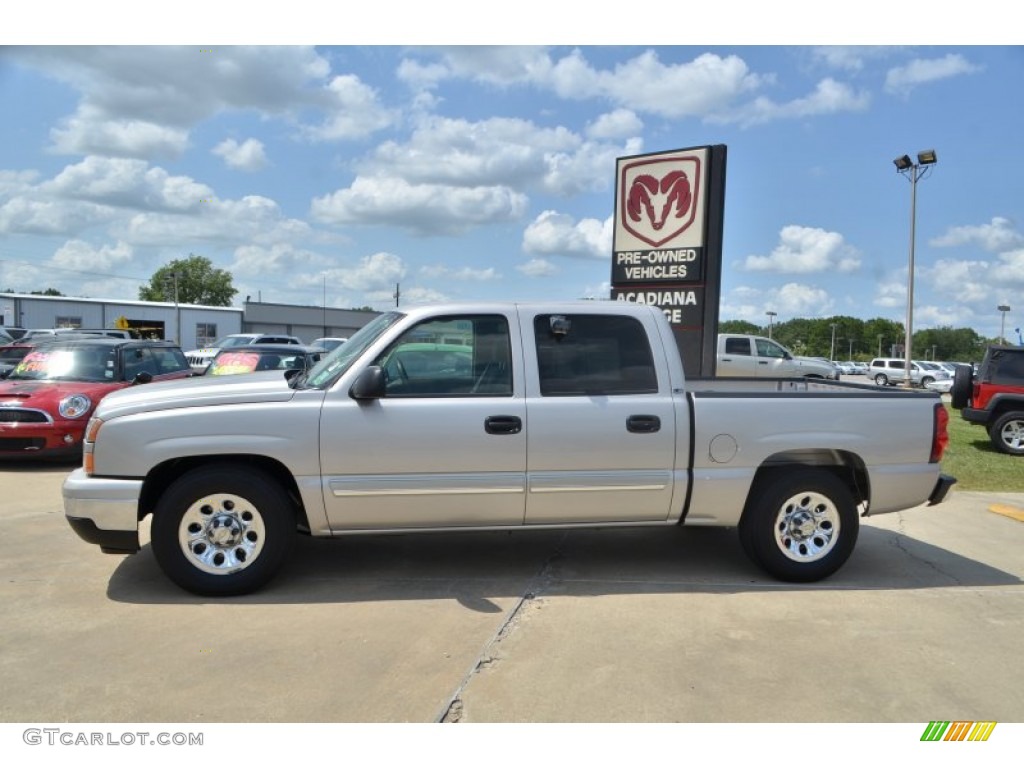 2006 Silverado 1500 LS Crew Cab - Silver Birch Metallic / Tan photo #2