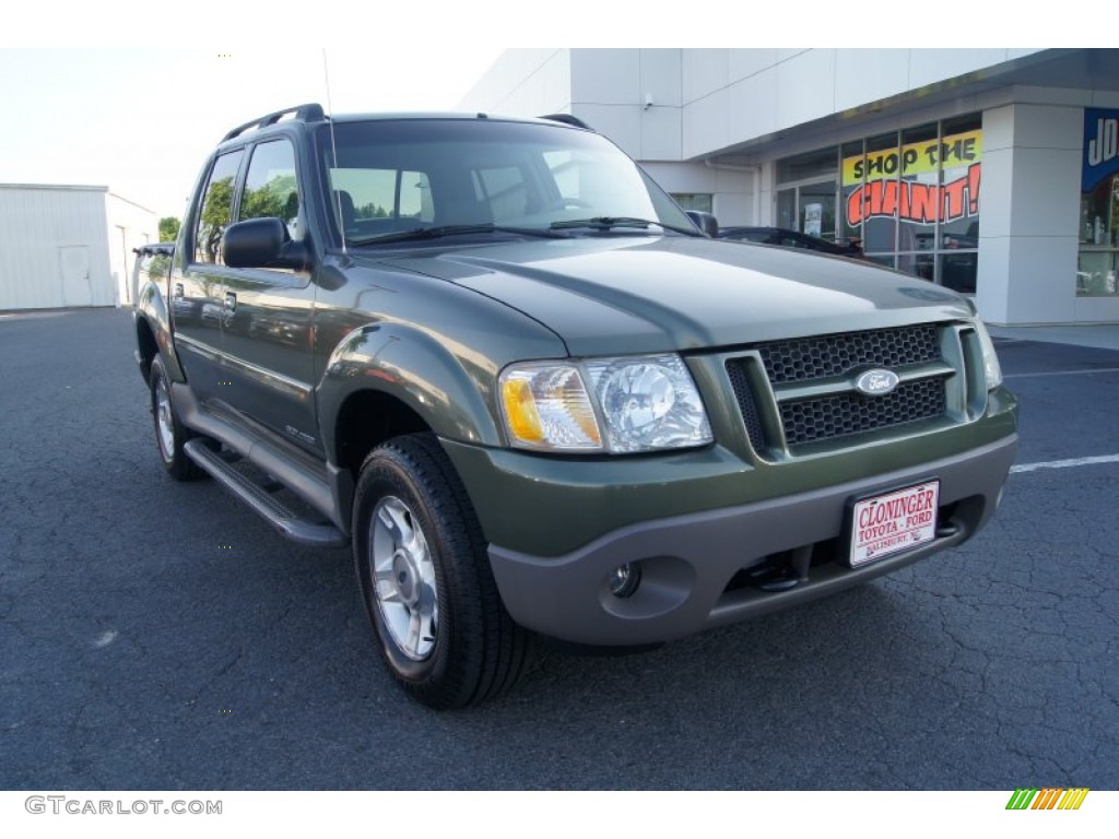 2002 Explorer Sport Trac  - Estate Green Metallic / Medium Prairie Tan photo #2