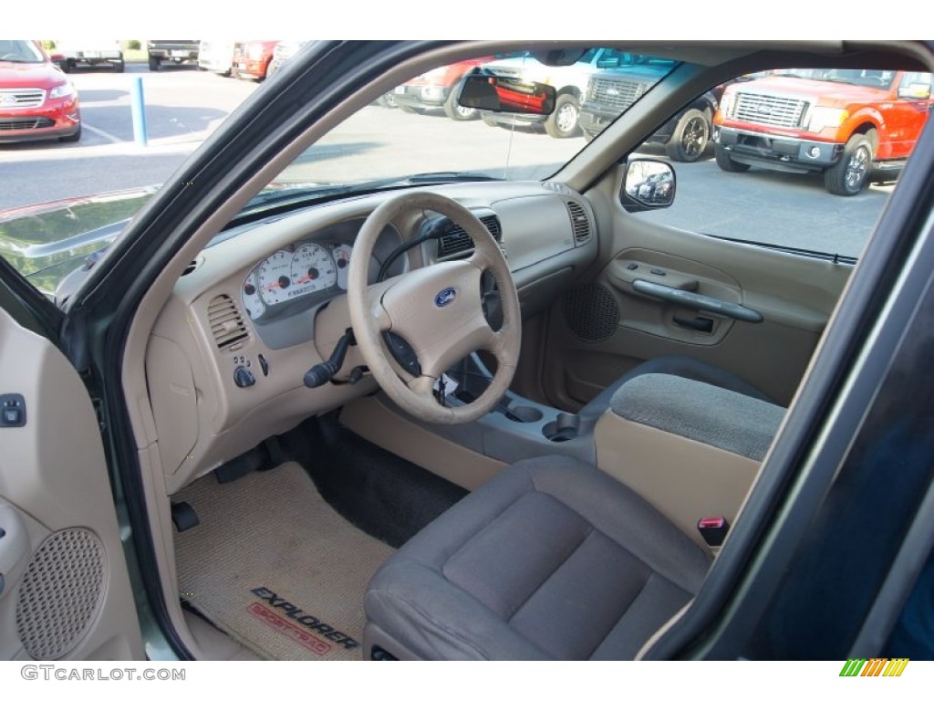2002 Explorer Sport Trac  - Estate Green Metallic / Medium Prairie Tan photo #21