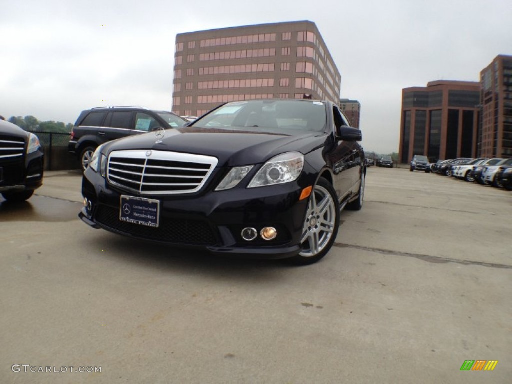 2010 E 550 4Matic Sedan - Capri Blue Metallic / Natural Beige photo #1