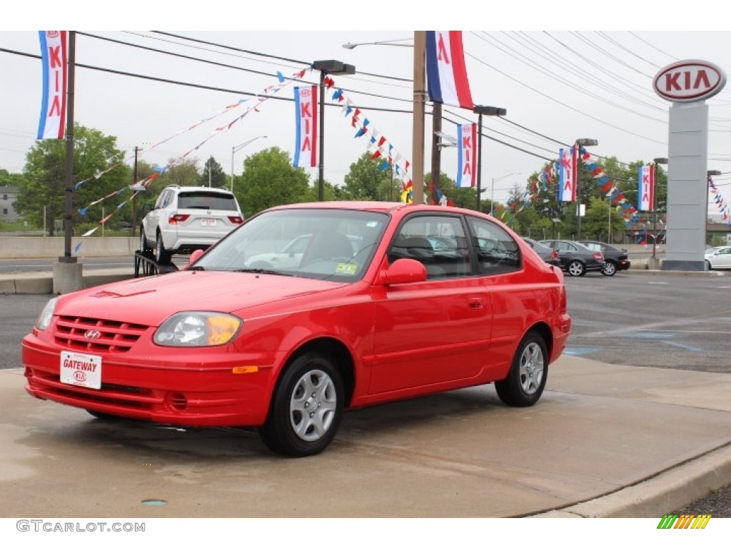 2005 Accent GLS Coupe - Retro Red / Gray photo #1