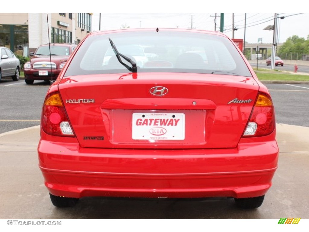 2005 Accent GLS Coupe - Retro Red / Gray photo #6