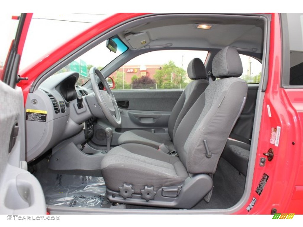 2005 Accent GLS Coupe - Retro Red / Gray photo #10