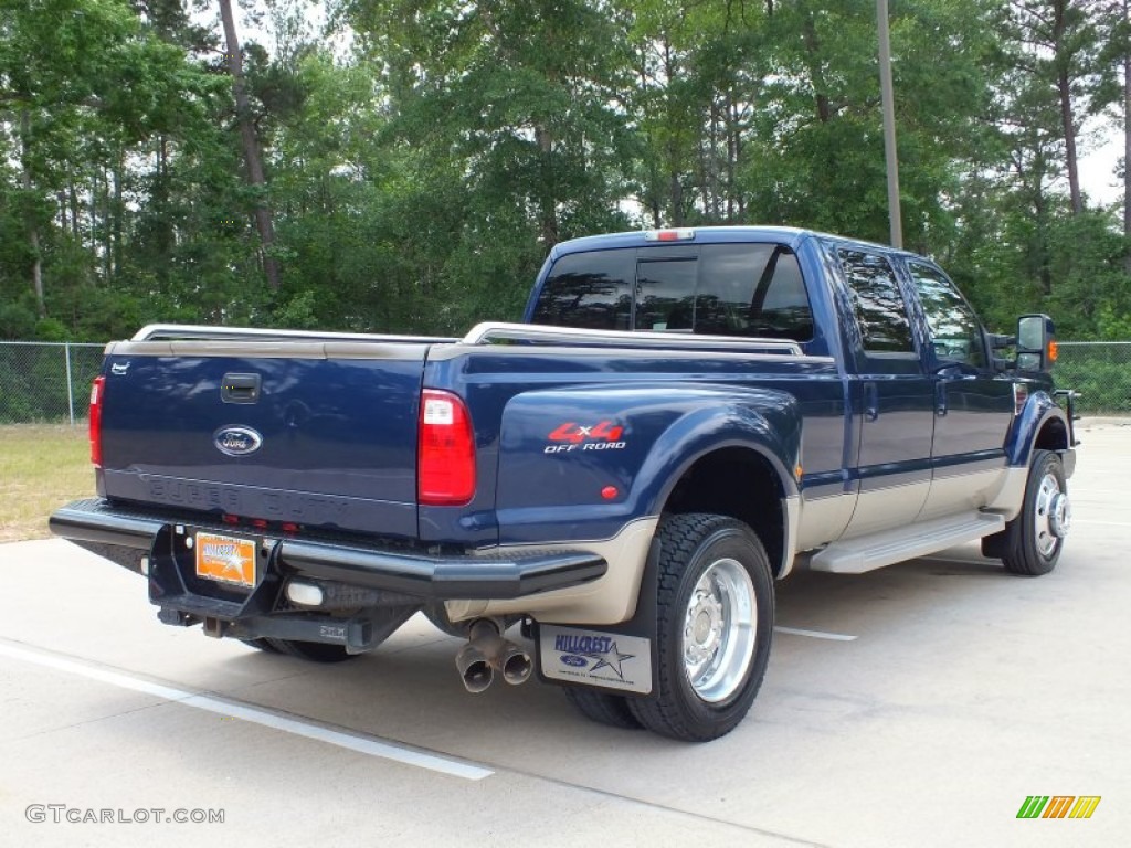 2008 F450 Super Duty King Ranch Crew Cab 4x4 Dually - Dark Blue Pearl Metallic / Chaparral Leather photo #5