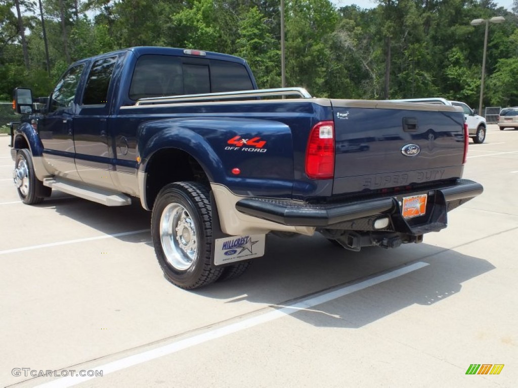 2008 F450 Super Duty King Ranch Crew Cab 4x4 Dually - Dark Blue Pearl Metallic / Chaparral Leather photo #7