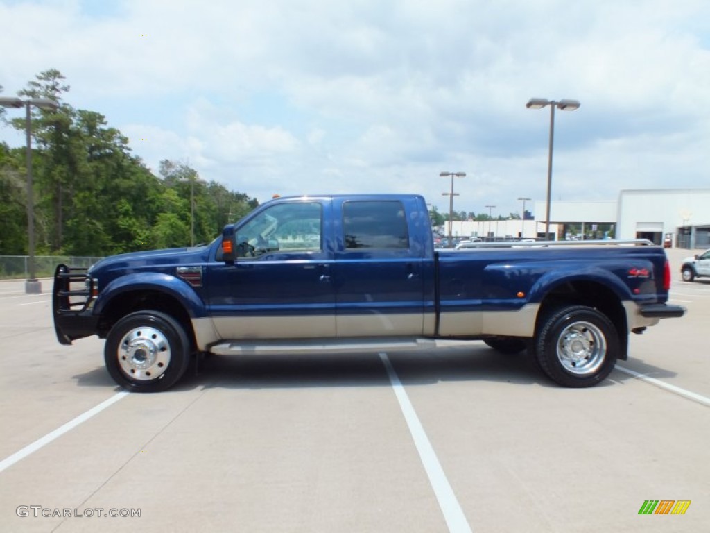 2008 F450 Super Duty King Ranch Crew Cab 4x4 Dually - Dark Blue Pearl Metallic / Chaparral Leather photo #8