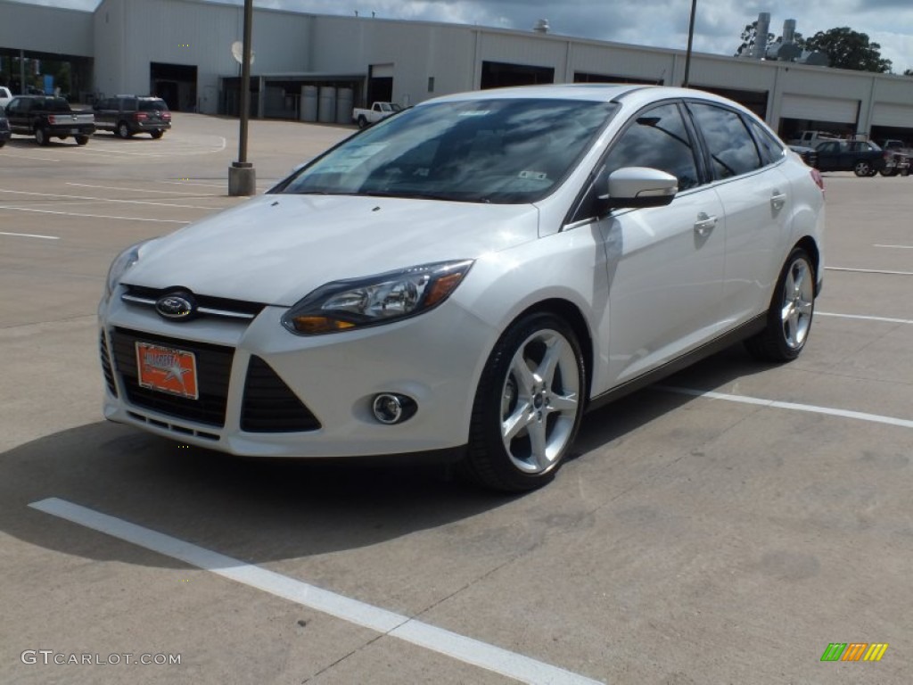 2012 Focus Titanium Sedan - White Platinum Tricoat Metallic / Charcoal Black photo #9