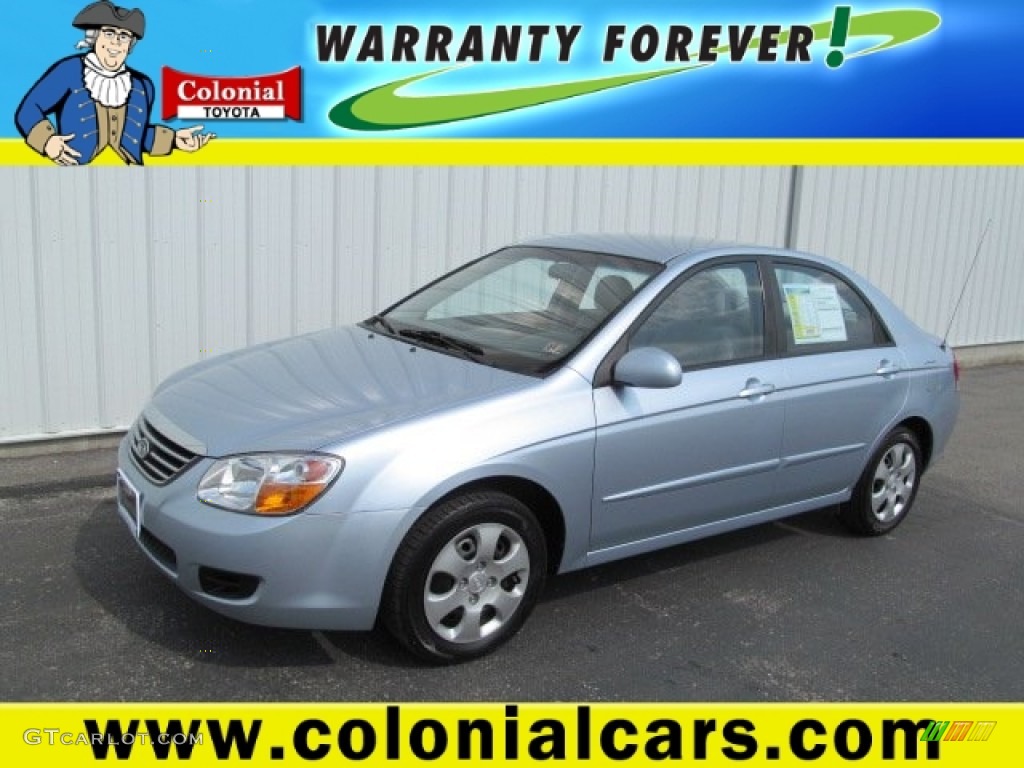 2008 Spectra LX Sedan - Ice Blue / Gray photo #1