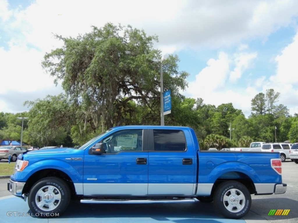 2012 F150 XLT SuperCrew - Blue Flame Metallic / Steel Gray photo #2