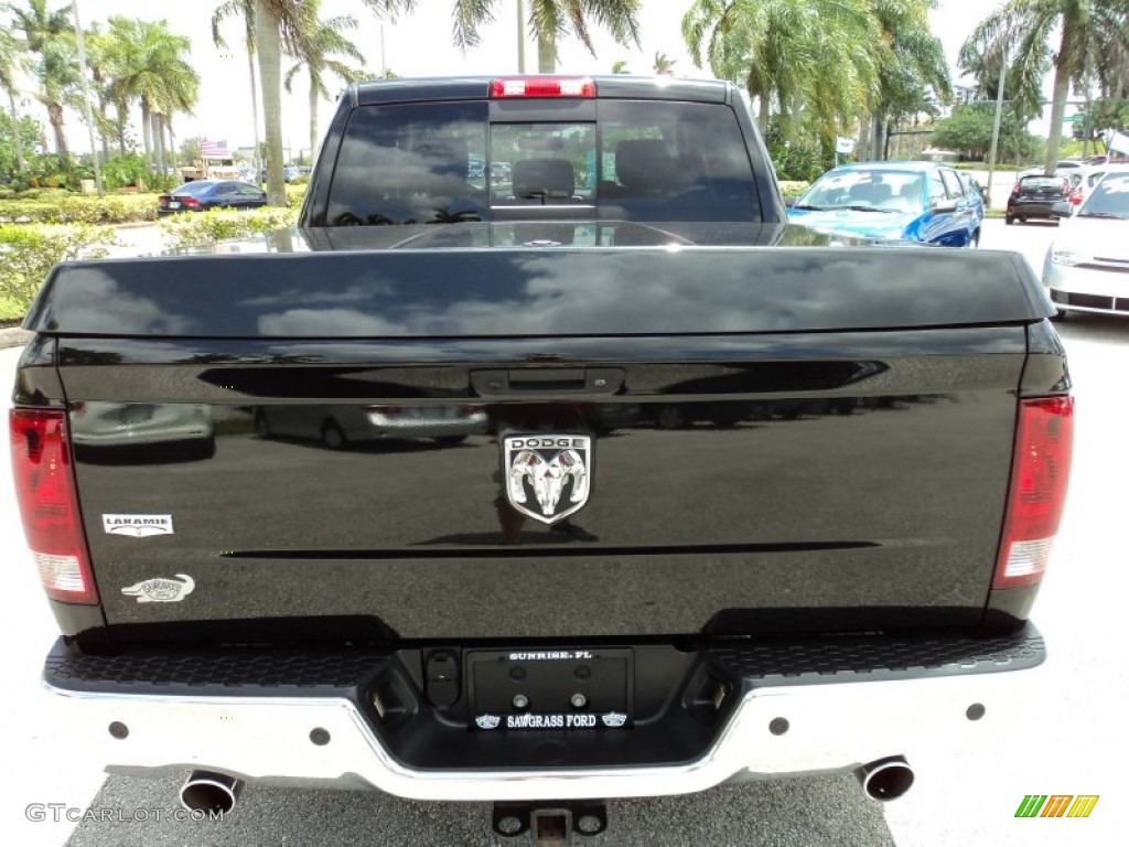 2010 Ram 1500 Laramie Crew Cab - Brilliant Black Crystal Pearl / Dark Slate Gray photo #7