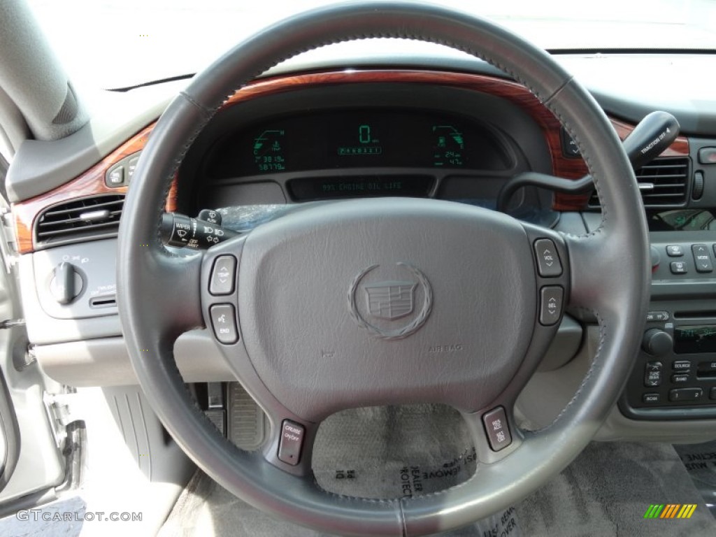2002 Cadillac DeVille Sedan Dark Gray Steering Wheel Photo #64679261