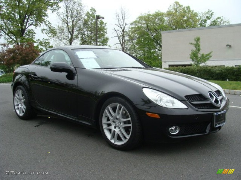 Black 2009 Mercedes-Benz SLK 300 Roadster Exterior Photo #64679597