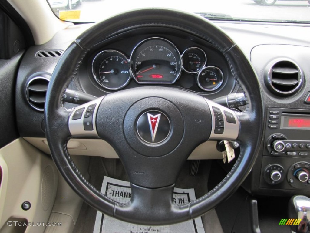 2006 Pontiac G6 GT Sedan Light Taupe Steering Wheel Photo #64679720